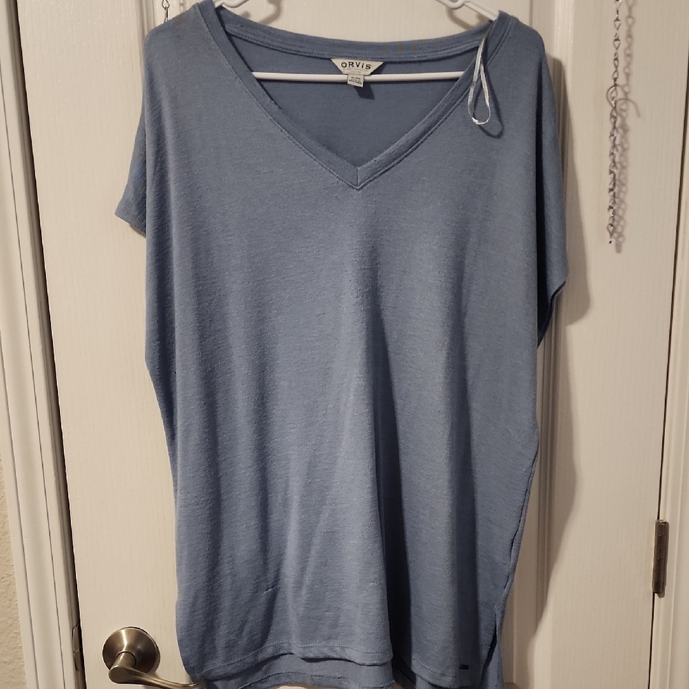 Orvis Women's Soft Blue Short Sleeve Tee